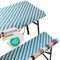 NYVI Bierbankauflagen Set NYVIGala 240x90 cm Bayrische Raute - 1x Tischdecke für 220x70 cm Biertische & 2X Gepolsterte Auflage für 220x25 cm Bierbänke - Sitzauflage für Bierzeltgarnitur