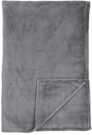 Schiesser Wohndecke Mia | Leichte Fleece-Kuscheldecke | Für Couch, Sofa & als Tagesdecke für Einzelbetten | Schadstoffgeprüft | Oeko-TEX | 150x200 cm | Dunkelgrau