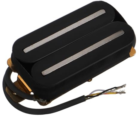 E-gitarren Tonabnehmer Dual Rail Humbucker Schwarz für Halsposition | Spulenaufteilung, Dual Coil Technik, Kunststoff und Metall, für Live Auftritte und Aufnahmen