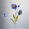 Fiori di papaveri artificiali, splendido stelo floccato in seta, fiori di papaveri finti, piante di seta realistiche con stelo floccato finto bouquet (blu)