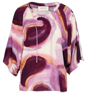 Cartoon Damen Casual-Bluse mit Muster 42, Weiß/Violett