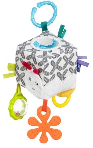 Fehn Activity-Würfel Raupe – Motorik-Spielzeug mit Greifelementen zum Aufhängen für Babys frühkindliche Entwicklung – Lernwürfel für Babys & Kleinkinder ab 0+ Monaten