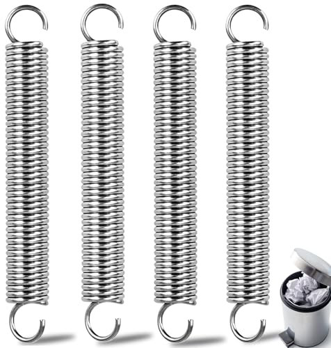 FLEXNOVA 4 Stück Zugfedern mit Haken,Spannfeder 69 x 9 x 1.2mm,Zugfeder Edelstahl,Feder für Hängesessel,Ersatz Spannfeder für Mülleimer,Doppelhaken Ersatzfeder Set für Trampolin Mülleimer