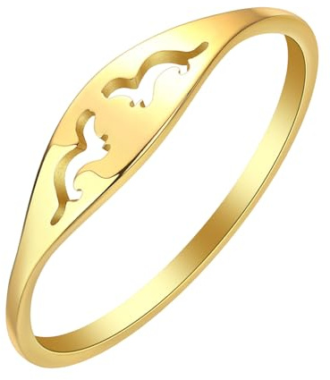 IOETSEUT Damen Schmuck Ring Otter Ring Liebhaber Schmuck Freundin Geschenk Solide Haustier Schmuck Geschenke für Männer und Frauen