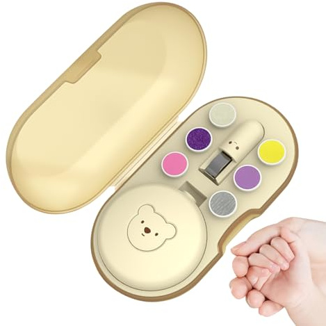 Lime à Ongles Électrique Bébé - Appareil Électrique Limage Ongles Bébé,6 Têtes de Remplacement Kit de Manucure pour et Bébés des Mains et des Pieds avec Soin Doux Idéal pour