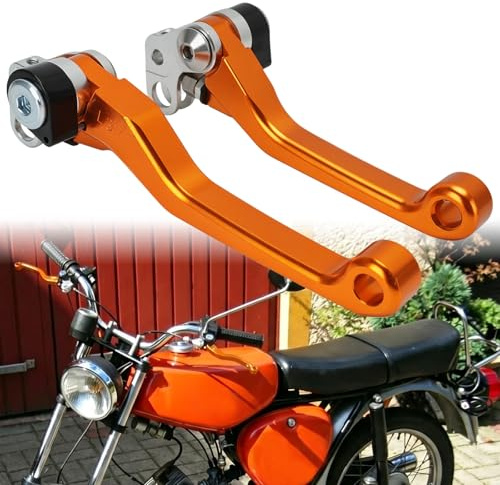 Motorrad-Kupplungs- und Bremshebel für Simson S51 Schwalbe S50 S70 Orange