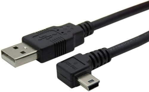 Mr.Gadget's Solutions 2m Mini USB 5pin Male Right Angled 90 Degree to USB 2.0 Male Data Cable for GoPro Hero 3+, PS3 Controller, Digital Camera, Dash Cam, MP3 Player, GPS, Black