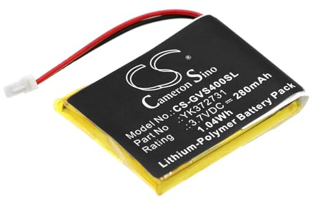 Upgraded 3.7V 280mAh Battery Replacement for Golf Buddy Voice GPS Rangefinder, DSC-GB900, DSC-GB750, P/N: GPS Battery for YK372731, PL482730