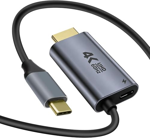 YARCHONN Câble USB-C vers HDMI 4K@60Hz adaptateur avec charge rapide PD 100W