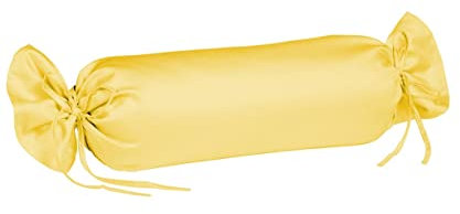 Fleuresse Colours Nackenrollenbezug, Mako Satin, gelb, 15 x 40 cm