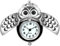 JewelryWe Montre de Poche Gousset Mignon Hibou Chiffre Cadran Blanc Pendentif Chaîne Alliage Homme Femme
