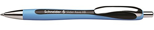 SCHNEIDER Lot de 3 Stylos bille Rétractable Slider Rave XB Viscoglide Pte Large Noir