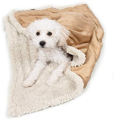 Fleece Haustierdecke Flauschig Waschbar Sherpa Plüsch Kuscheldecke Hundebett für Hunde Welpen Katzen, 114 x 76cm