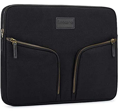LONMEN Water Resistant 9.7-10.5 Inch Laptop Sleeve Protective Case with Handle for 9.7 10.5 11 iPad Pro Air / 10.2 iPad /10 Microsoft Surface Go / 10.5 Samsung Galaxy Tab A S4, Black