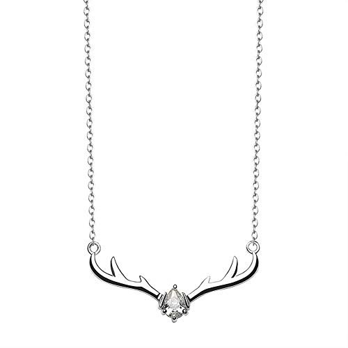 YAZILIND 925 Sterling Silber Kristall Geweih Pedant Kette Halskette Frauen Schmuck