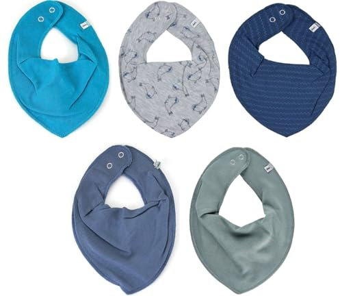 Pippi Halstuch 5er Pack Baby Dreieckstücher Halstücher SPARPACK (All Cool Waters)