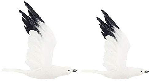 joyMerit 2pcs Deko-Figur Fliegende Möwe Schaum Lebensechter Kunstschaum-Möwenvogel M + L - M + L