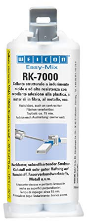 WEICON Easy-Mix RK-7000 50g Adesivo strutturale acrilico per plastica, metallo, ceramica
