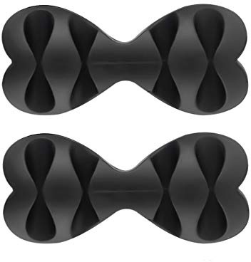 Multifunktions - Organizer PNI Tidy Clip 08 Kabel, flexibles Silikon, selbstklebend, für 8 4x2-Kabel mit 6 mm Durchmesser, schwarz, 2er-Set