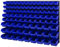 PAFEN Lagersystem Wandregal – 1158 x 780 mm - Stapelboxen Sichtlagerkästen Schüttenregal – Wandplatten Set mit 3 Arten von Boxen (Blau)