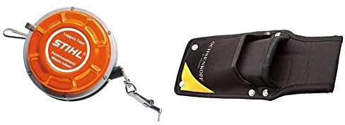 Stihl 20 m Forstmaßband, Orange & Ochsenkopf Keiltasche, Für Alu- und Kunststoffkeile, 2 Fächer, Robustes Polyester