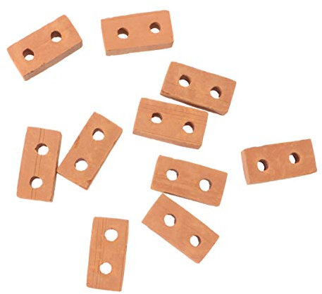 EXCEART Mini Kleine Ziegel 50Pcs Keramik Ton Simulierte Roter Stein Modell Hand DIY Sand Tabelle Gebäude Modell Zubehör