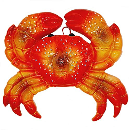 sicilia bedda - PESCI IN CERAMICA SICILIANA da Parete - Prodotti Artigianali realizzati a Mano (10x9, Granchio)