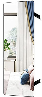 Wall mirror Rechteckiger Spiegel mit Gleitschienen, Push-Pull, drehbar und Teleskop, verwendet for eingebaute Kleiderschränke, Garderoben, Schuhschränke (Size : 47x16inch)