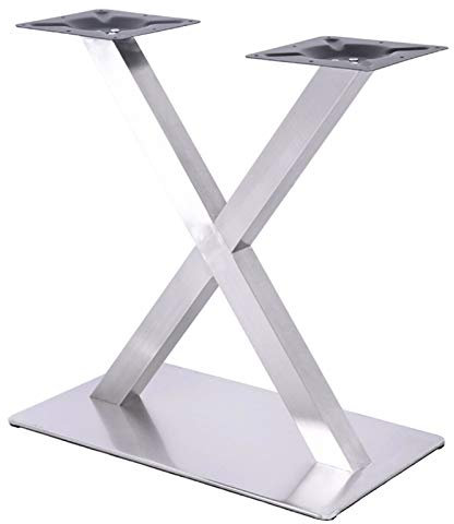 kangten X-Form Tischfuß Edelstahl Gebürstet Modell Tischgestell Tischbein Doppeltischfuß Tisch Gestell Set DIY für Cafe 72cm
