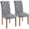 Yaheetech Dining Chairs Set of 2 Fabric Upholstered High Back Padded Single Kitchen Chairs for Home Kitchen Dark Gray