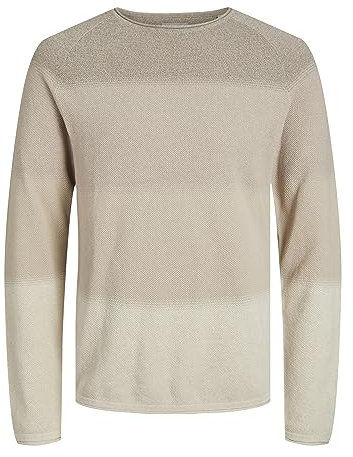 Jack & Jones Jjehill Knit Crew Neck Noos, Suéter Hombre, Oatmeal Detail Gradient, M