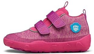 Affenzahn Übergangsschuh Knit Happy wasserdicht atmungsaktiv vegan mit Kaltfutter, Klettverschlüssen und Rutschfester Sohle Größe 21-32 Flamingo - Pink