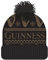 Traditional Craft Guinness Bommelmütze Schwarz/Gold Knit Wintermütze (Einheitsgröße, Schwarz), Schwarz, Einheitsgröße