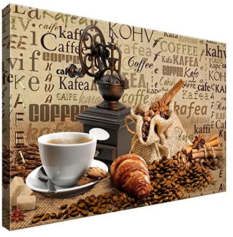 Estika Leinwand bilder - Die Kunst des Kaffeekochens - 60x40 cm, 1 teilige kunstdruck - Wandbilder wohnzimmer, schlafzimmer, Moderne wanddeko, Bild auf leinwand - Küche bilder - 4713A_1E