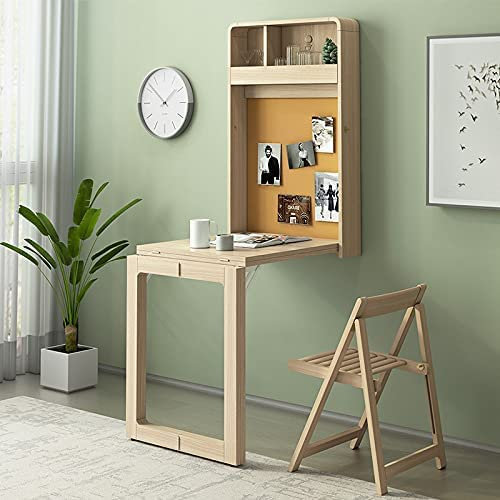 Oldpard Klappbarer Schreibtisch und Esstisch zur Wandmontage, zusammenklappbarer Tisch für Küche und Wohnzimmer, robuster Tisch zur Wandmontage (ausklappbarer Tisch, goldfarbener Diamant)