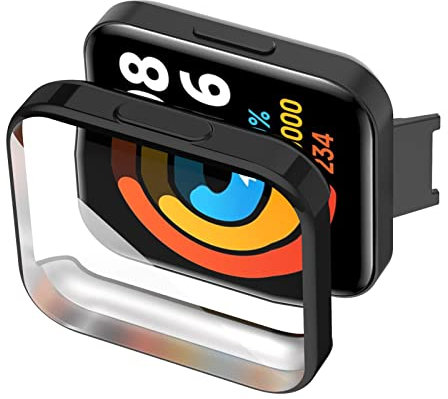 für Redmi Watch 2 Lite Uhrenschutzhülle, Vollständige Schutzhülle, Staubdichte Smartwatch-Displayschutzfolie, Entfernen (Galvanisch schwarz)