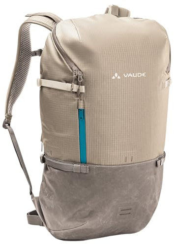 VAUDE Cityrucksack CityGo II 30 Liter Beige, wasserdichter Rucksack Damen & Herren, leichter Daypack für Städtetrips mit Laptop-Fach, Rolltop Rucksack ideal für den urbanen Alltag