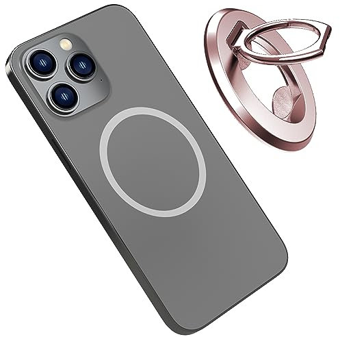 CYBERGUYS Magnetic Phone Ring Holder for MagSafe, Bottle Opener Magnet Finger Ring Grip Stand Holder, Compatible with iPhone 16 15 14 Plus 13 12, Pro, Pro Max, Mini, Mag Safe Accessories, Rose Gold