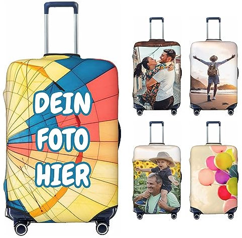 Koffer-Abdeckungen Personalisiert, Gestalten Sie Ihre eigene individuelle Gepäckhülle mit Fotos, Namen und Text, doppelseitigen, einzigartigen Designs Individuelle Reisekoffer Schutzhülle