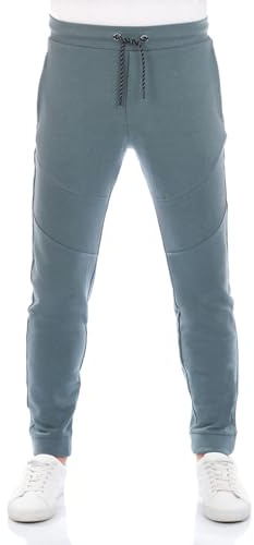 riverso Jogginghose Herren Baumwolle lang RIVVito Sweatpants Trainingshose Freizeithose Sporthose Jogger Biker, Größe:L, Farbe:Turbid Blue