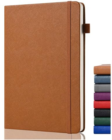 Bullet Journal Dotted - A5 Dotted Journal 140GSM Carta, Taccuino Puntinato con 152 Pagine, Tasca Posteriore, Supporto Penna, Hardcover Dot Notebook per la Pianificazione, Note, Studio