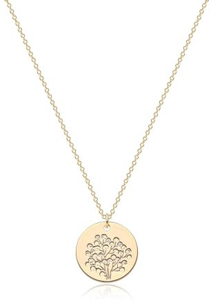 Jenosy Kette Damen Gold Kette mit Geburtsblumen Personalisierte Kette mit Blume Zarte Halskette mit Gypsophila Anhänger Hypoallergene 18K Vergoldete Kette Modeschmuck für Frauen und Mädchen