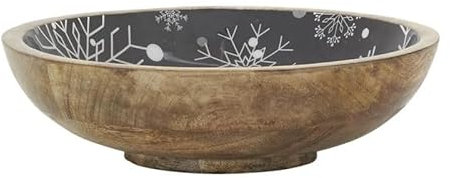 AUBRY GASPARD Corbeille en manguier Flocon Saladier noir