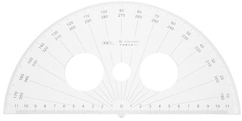 Grande goniometro a 180 gradi, strumenti di misurazione matematica in da 25 cm, goniometro a semicerchio, goniometro ad angolo medio per misurazione dell'angolo per studenti di