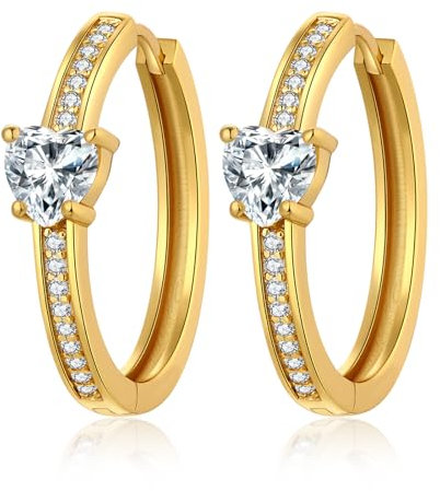 Creolen Gold Herren Damen Ohrringe Creolen Gold Edelstahl für Frauen Männer Vergoldet Ohrringe Creole Goldene Creole 18mm