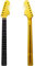 WUQIMUSC Gitarrenhals mit 21 Bünden, 64,8 cm, Palisander-Griffbrett mit Punkten, Gelb lackiert, großer F-Kopf-Stil, für DIY-Ersatz, Schraube an der Ferse