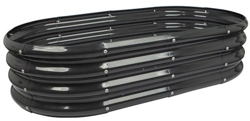 Harbour Housewares 1x Anthrazit 120cm x 60cm Gerundet Galvanisierter Stahl Hochbeet für den Garten - Groß Draussen Gemüse Wachsen Pflanzer Trog Kasten