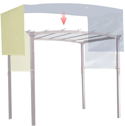 Pergola Shade Cover, 17x7 Ft Silver-Coated Polyester Pergola Cover Waterproof and Sun Protection with 4 Straps Sturdy Pergola Replacement Canopy for Garden, ONLY Pergola Cover (Beige)