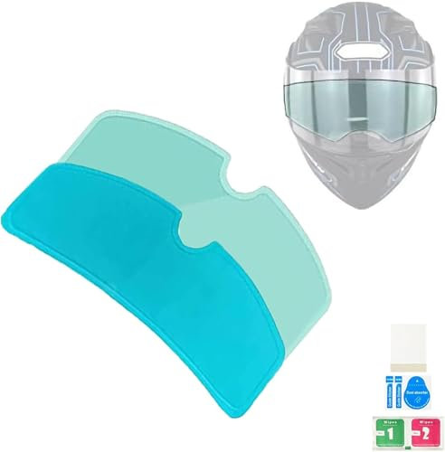 Anti Nebel,Motorradhelmfolie,Regenschutzfolie,Anti-Beschlag-Folie für Motorradhelm-Visier,Regendicht,Anti Glare,Klar HD Schutzfolie für Volle Helme und Offene Helme (1PC Anti Nebel +1PC Regendicht)