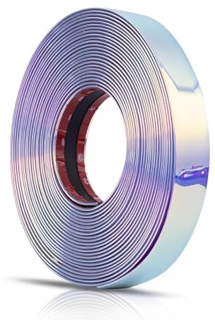 NHQ Silver Linings,Hologramm Zierstreifen,Leuchtendes Klebeband,Zierleisten Selbstklebend,Basteln Möbel Auto Motorrad Modellbau Deko Dekorstreifen Selbstklebend DIY(Hologramm Silber,15mm*5m)